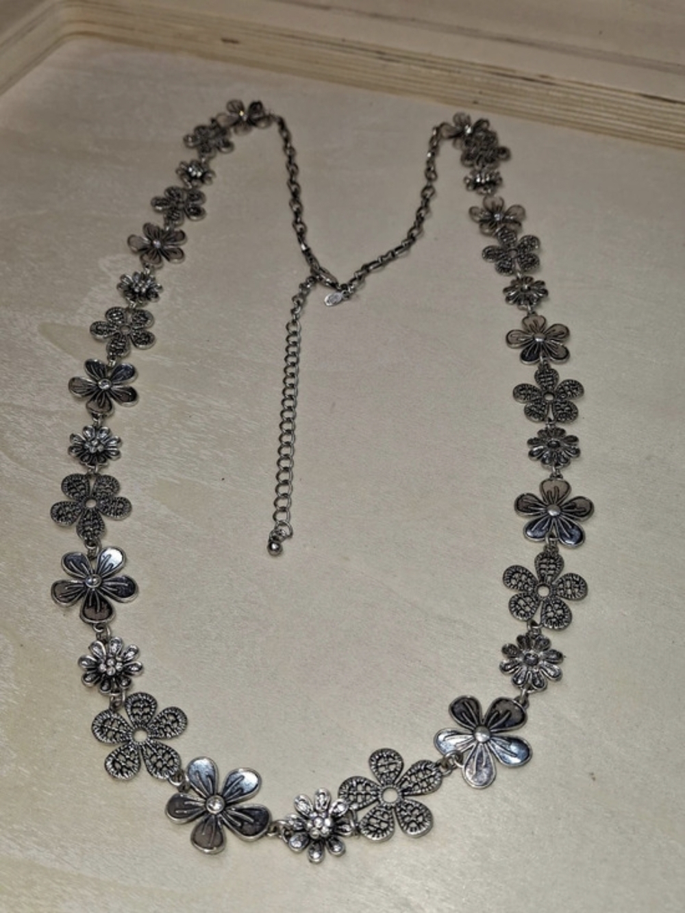 Premier Designs Floral Necklace in Silver & Black